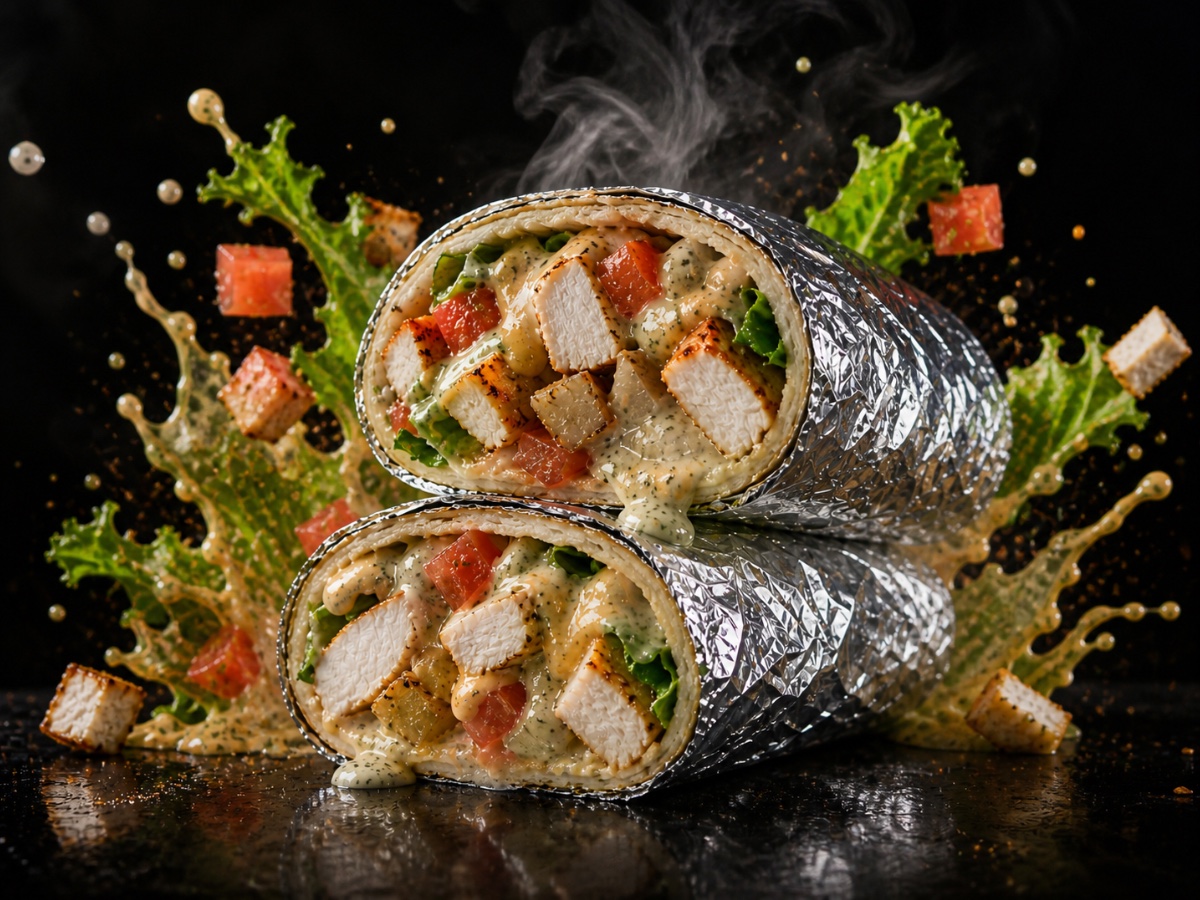 Wrap de pollo con salsa de la casa