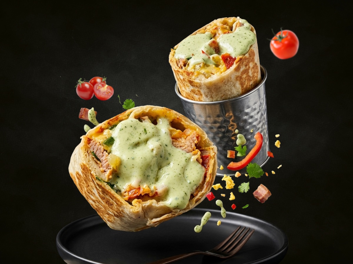 Wrap de cerdo con salsa de la casa